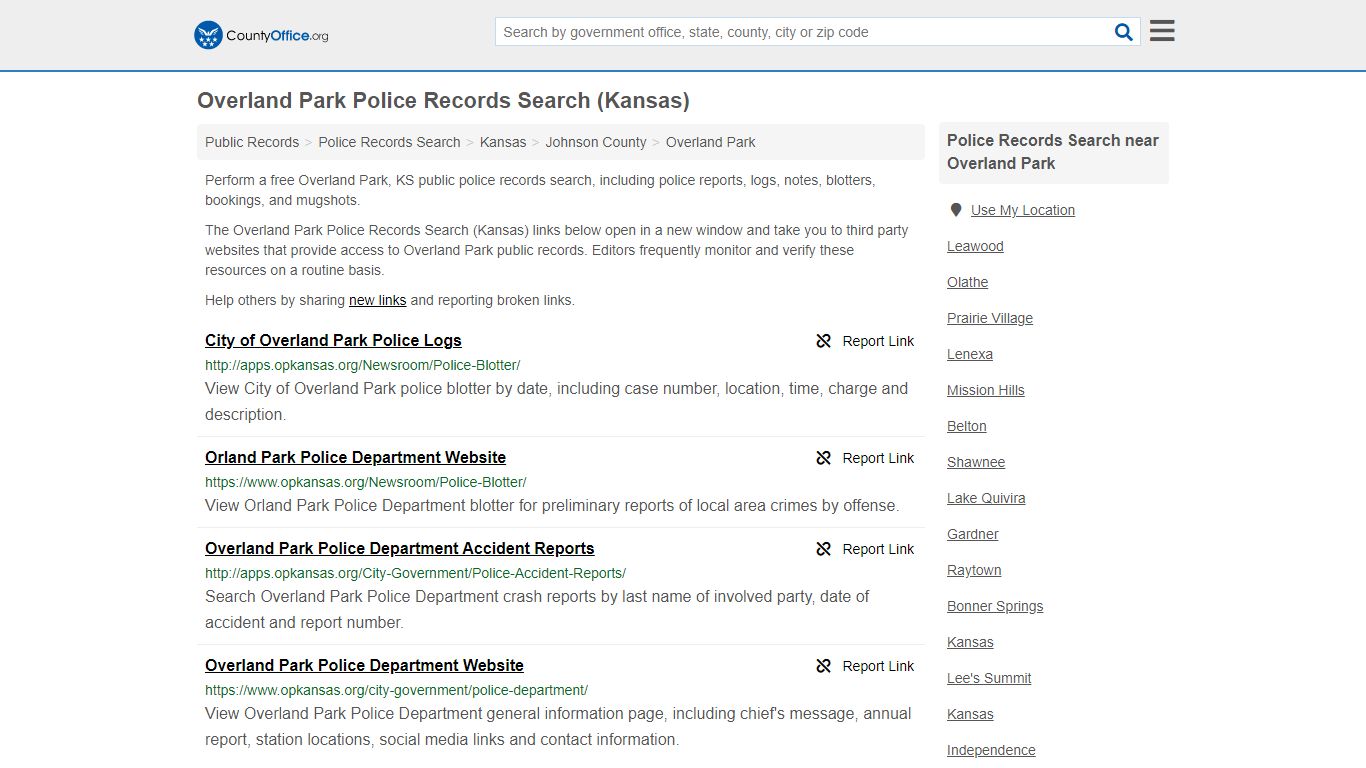 Police Records Search - Overland Park, KS (Accidents ...